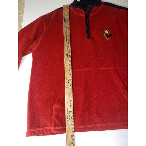 Coconut Pier Mens Lg Red Fleece Pullover French Quarter New Orleans Mardi Gras - Picture 8 of 8